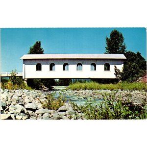 Vintage Oregon Covered Bridge Postcards Graves Creek Sunset Valley Josephine Co